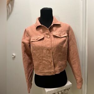 CANDIES Brand Y2K Juniors burnt Pink Faux Leather Suede Jacket 38” bust S